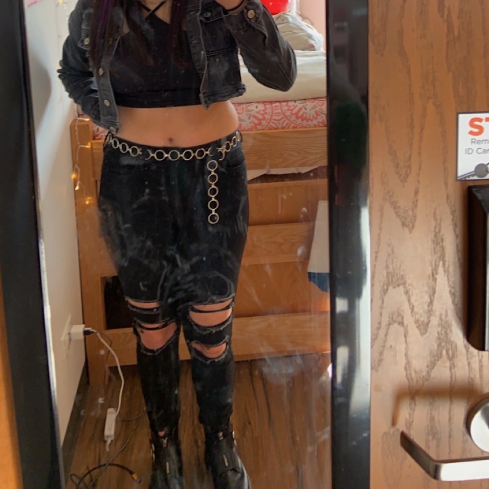 Pair of black ripped jeans!